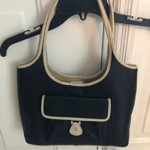 Black with beige trimming RAFE shoulder bag